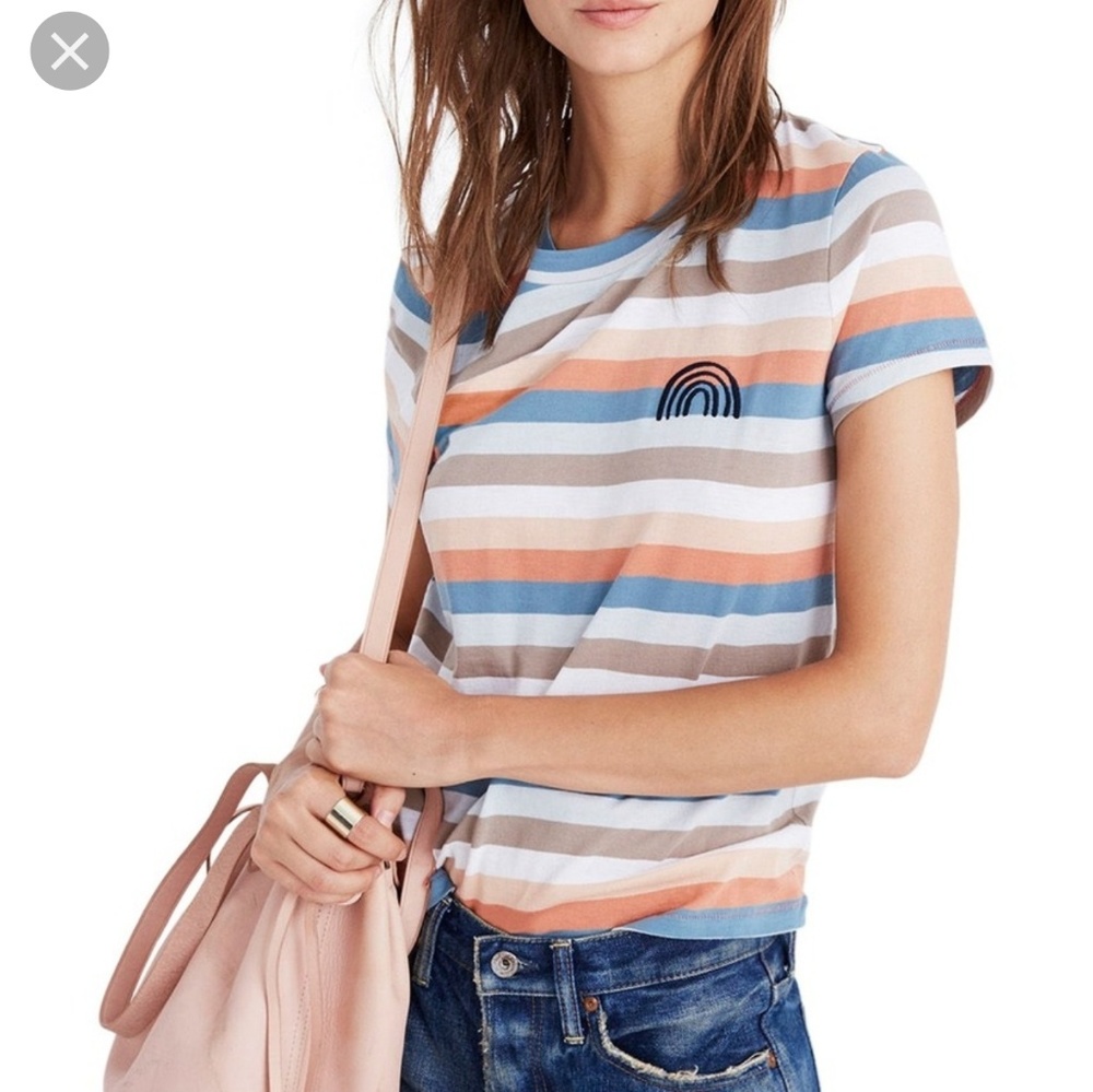 Madewell rainbow stripe tee